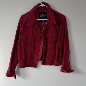 Hollister Women's Vibrant Red Jean Jacket